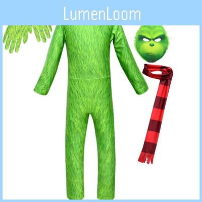 Auffälliges Grinch Cosplay Kostüm für Kinder Perfekt für Halloween-Partys!