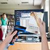 WoneNice Barcode Scanner Wireless 2-in-1 (2.4Ghz Wireless+USB 2.0 Wired) Handheld Bar Code Scanner Reader (Blue)