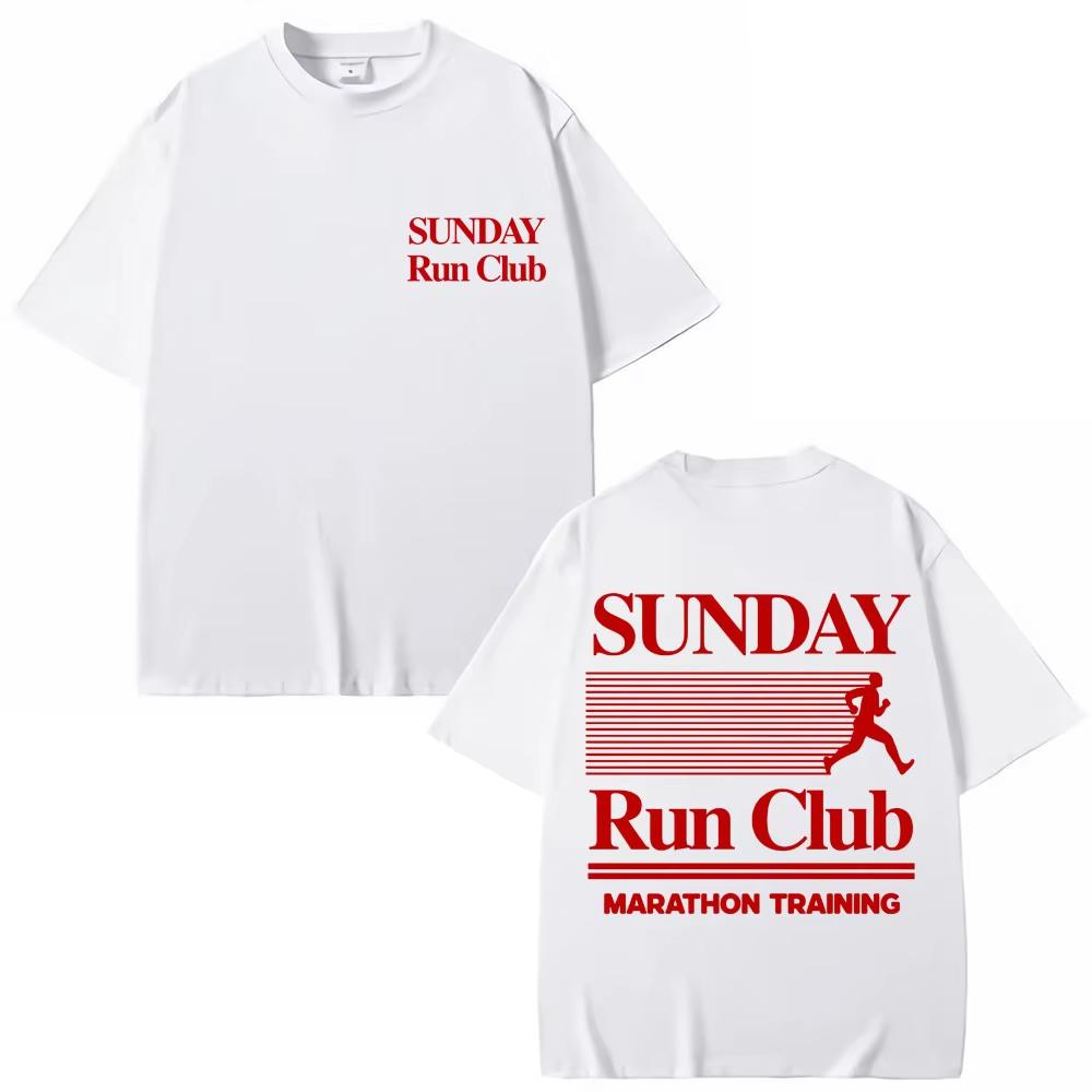 Sunday Run Club Training Print Tshirt Unisex Unisex Sport Fashion Harajuku Short Sleeve Top Pure Cotton Casual T Shirts Streetwear