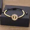 Nidin Tendência 9 Estilos Pulseira da Virgem Maria Ouro Jesus Cristo Pulseiras de Contas Feitas à Mão Para Mulheres Joias Ajustáveis Presentes