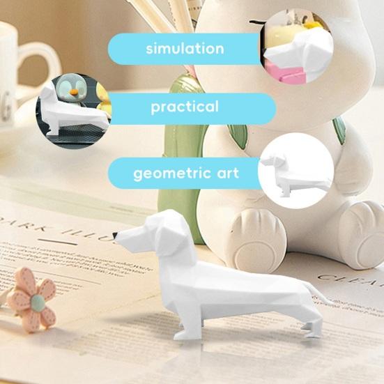 Schnitzerei Dackel Figur Geometrische Hundestatue Tierskulptur Heim Büro Schreibtisch Bücherregal Dekoration Ornament