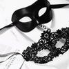 Masquerade Mask Set Elegant Black Lace Design for Venetian Balls Halloween Costume Parties Themed Celebrations and Formal Events
