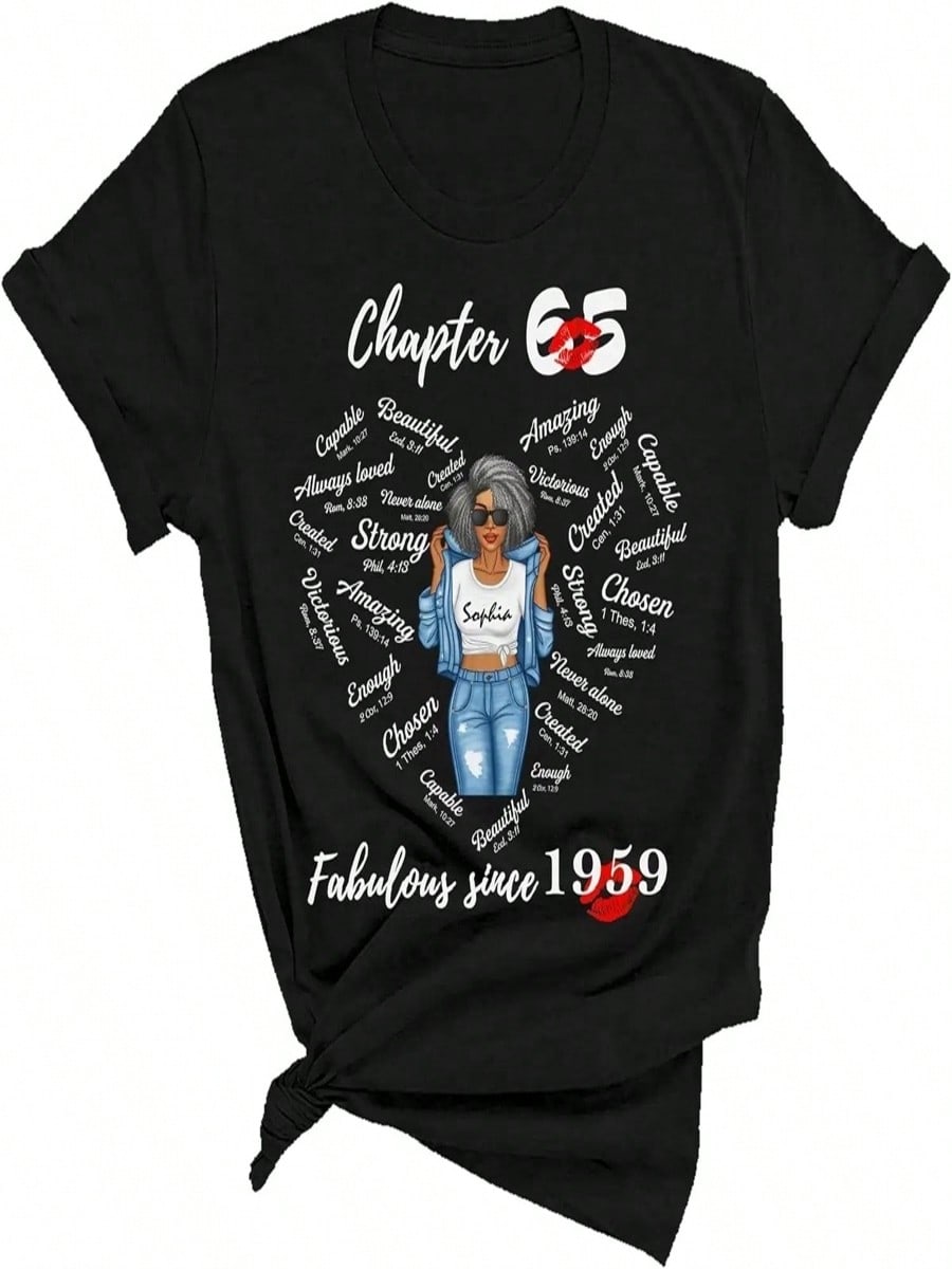 Personalised 65 Years Birthday Gift Ideas Women s 65th Birthday T Shirt Design Funny 65 Birthday Themes Multi S разноцветный
