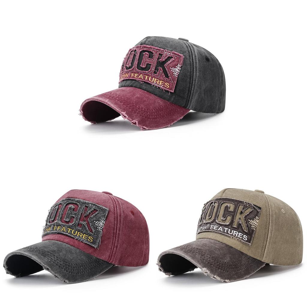 Distressed Style Casual Baseball Cap With Embroidered Alphabet For Outdoor Activities