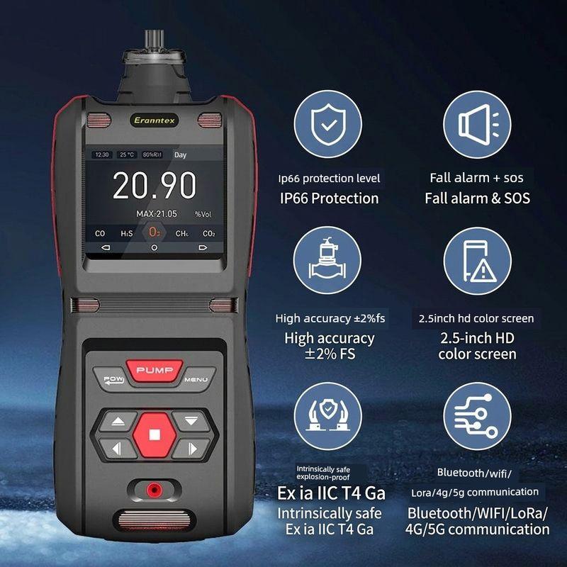 Handheld Pump-Type Detector for Formaldehyde, Benzene, C6H6, Ammonia, Chlorine, Oxygen, Pm2.5, Air Pressure, Noise, Co2, and Odor