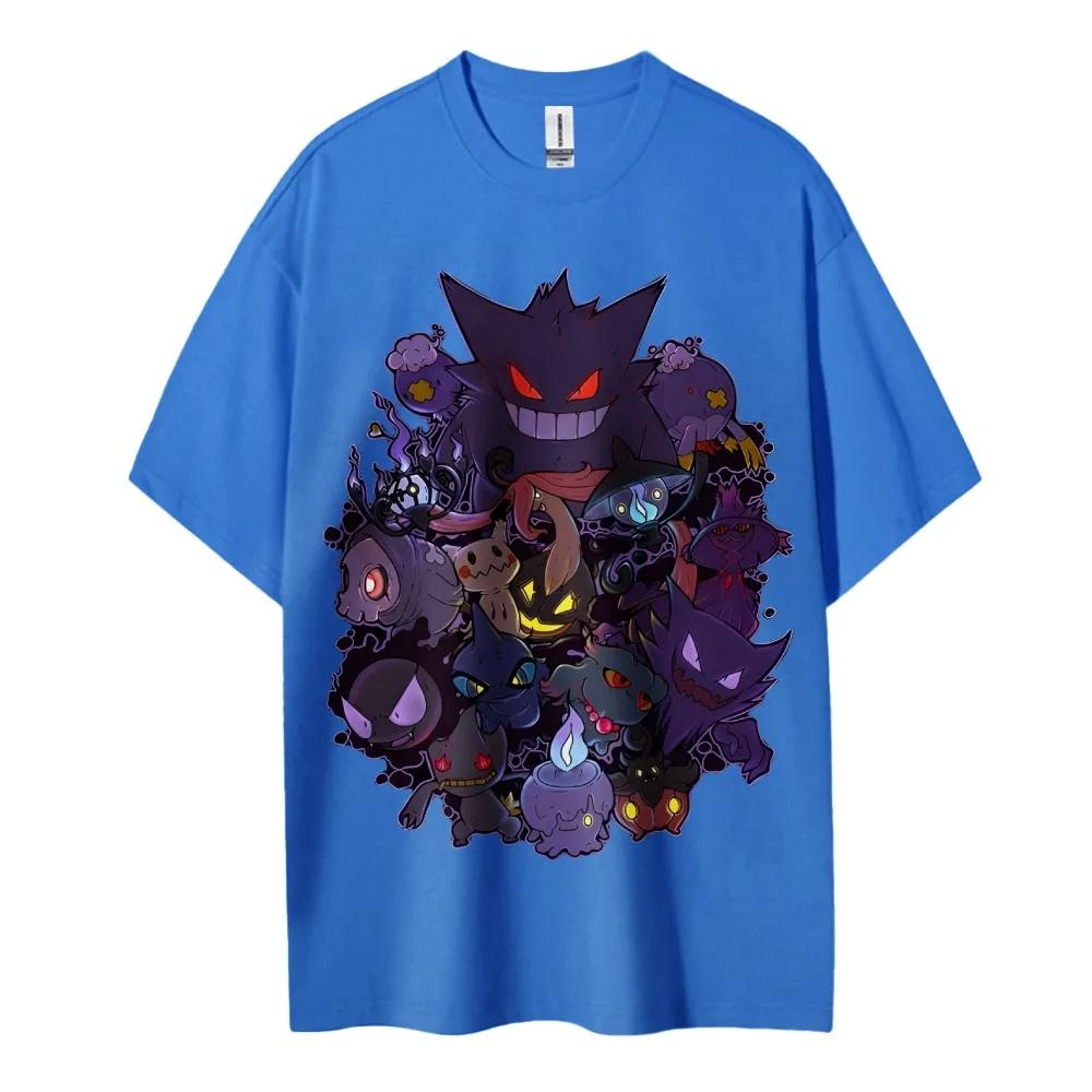 Pokemon T-Shirt Herren Reine Baumwolle Lässig Rundhals T-Shirt Kurzarm Kleidung Sommer Sport Lässig Kurzarm Oberteil