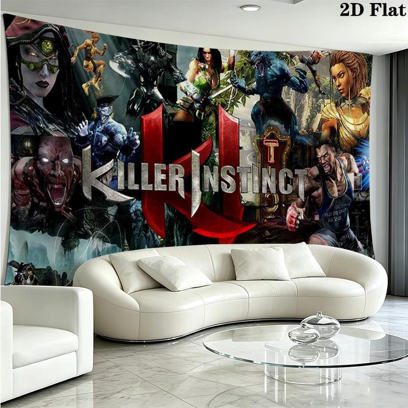KILLER INSTINCT Wall Tapestry Aesthetic Wall Hanging Printed Fabric Blanket Decorative Tapestries for Bedroom Living Room Home Decor