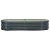 Planter - vidaXL - 240x80x44 Cm - Galvanized Steel - Grey - Rectangular