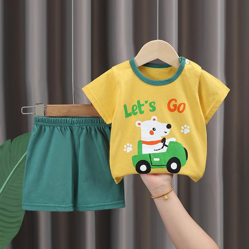 2026 Summer Children's Short Sleeve Set Pure Cotton Thin T-shirt Children's Clothing