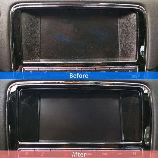 Glossy Black Dashboard Navigation Cover Frame Trim For Jaguar XJ 2010-2016