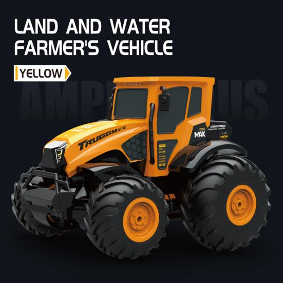 Remote Control Amphibious Off-road Car 4WD Kids Electric 2.4GHz RC Stunt Truck Rechargeable Toddlers All-terrain Crawler Vehicle Toy