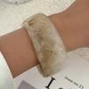 SHIXIN Fashion Brown Off White Resin Acrylic Wide Bracelets for Women Vintage Stackable Round Chunky Cuff Bangle Jewelry Gift