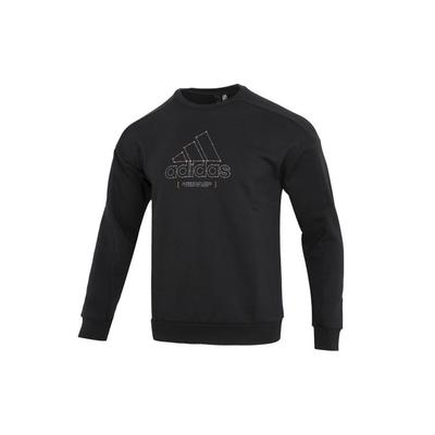 Crew Neck Pullover Sweater with Letter Logo for Sports and Casual Wear Men Tops Black HM5152