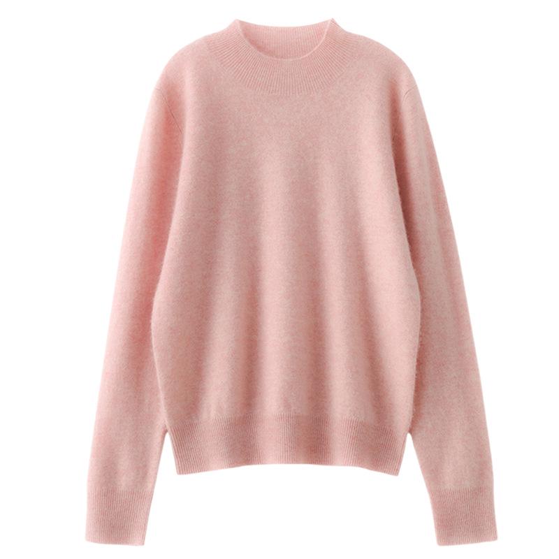Lekasha Women's Cashmere Half-High Collar Warm Layer Top