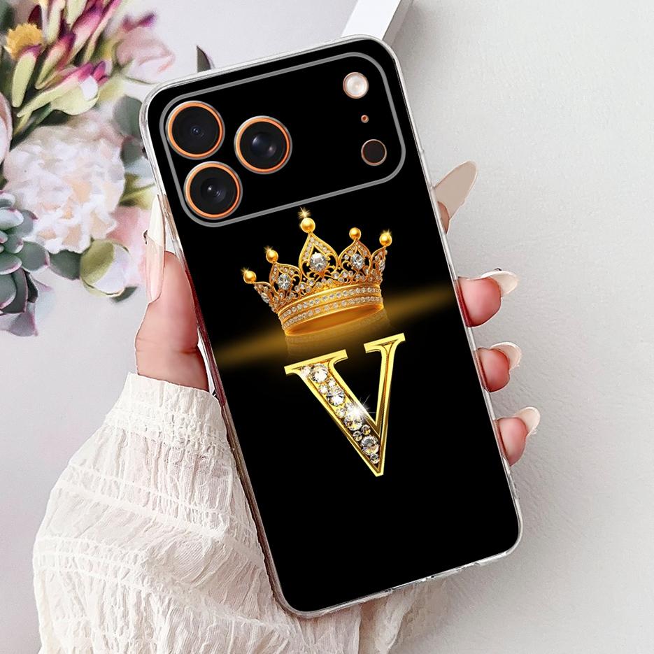 For Apple iPhone 17 Pro Max Case New Luxury Crown Letters Cover Soft Silicone Phone Case For iPhone 17 Air iPhone17 Pro Max Bags
