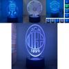 Luce Notturna a LED Acrilica 3D Lampada Club di Calcio 7 Colori Alimentazione USB Regalo Conveniente