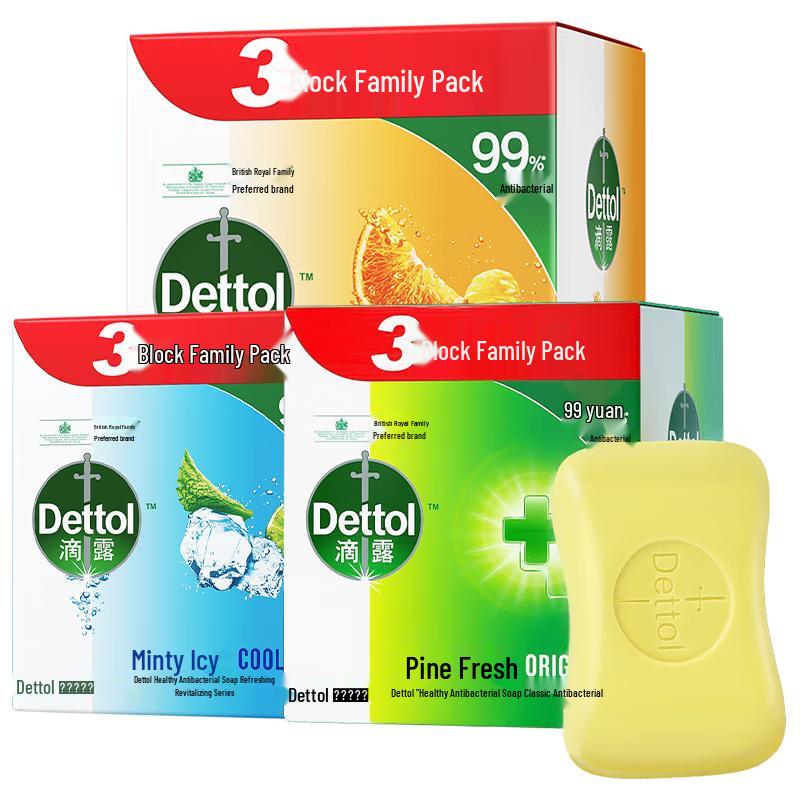 

Dettol Мужское Антибактериальное Мыло-Брусок 3-в-1 Разные Виды 9 Штук