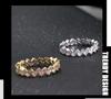 S925 Sterling Silver Wave Z-Shape Zircon Inlaid Fashion Ring for Women
