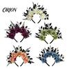Gothic Hair Accessories for Women Halloween Rose Headband, Flower Leaf Crown Hoops Bands, Black Headband Headpiece Hairband Cosplay Party Dress