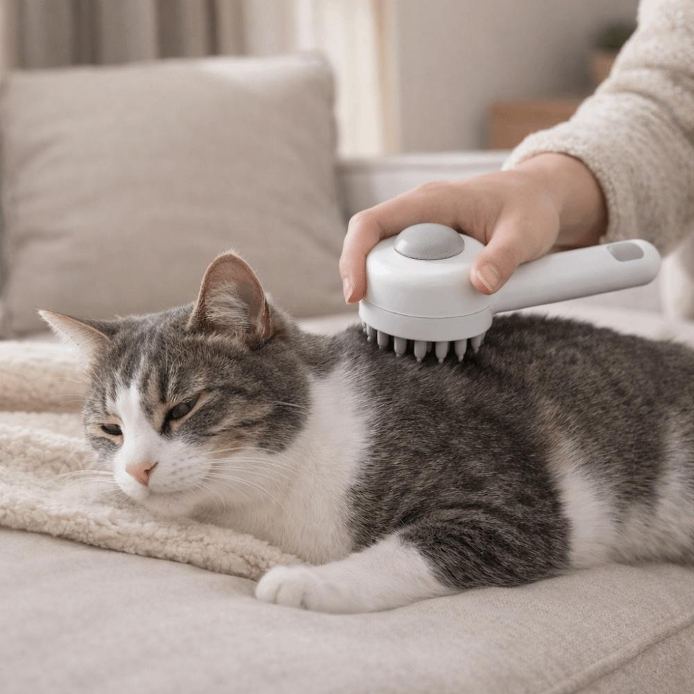 Silicone Soft Teeth Pet Hair Brush Remover Multi-functional Shampoo Dispenser Brush Cat Grooming