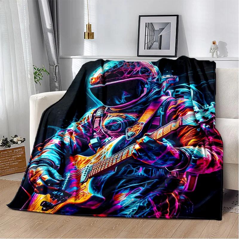 3D Outer Space Astronaut Universe Spaceman Cartoon Blanket,Soft Throw Blanket for Home Bedroom Bed Sofa Office Cover Blanket Kid