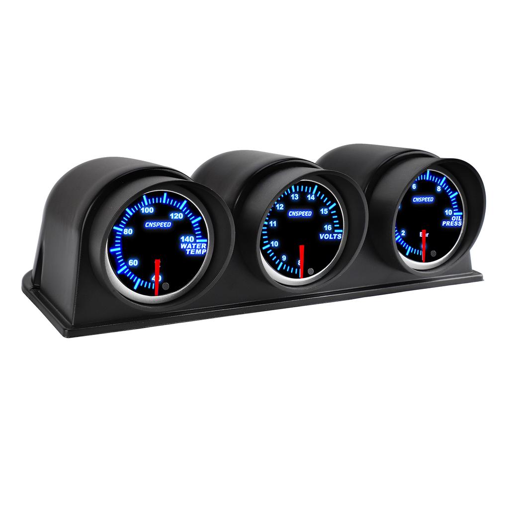 Universal 2" 52mm 10 Color Turbo Boost Gauge LED 12V Racing RPM Tachometer Water Oil Temperature Meter Red Pointer With Sensor