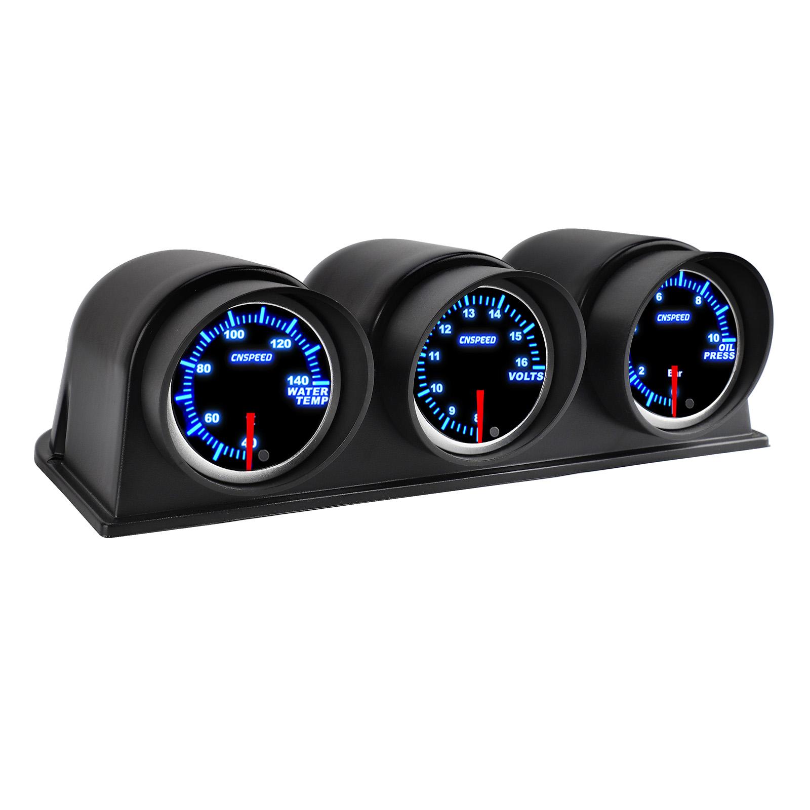 

Universal 2 52mm 10 Color Turbo Boost Gauge LED 12V Racing RPM Tachometer Water Oil Temperature Meter Red Pointer With Sensor
