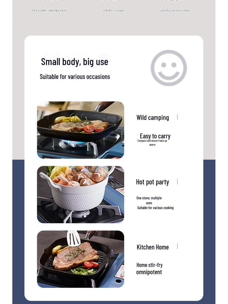 Windproof Portable Outdoor Gas Stove for Camping and Cookware