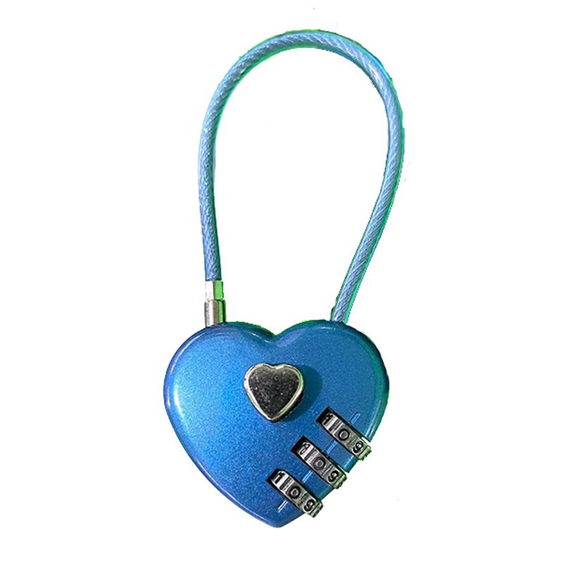 1Pcs Password Code Padlock Heart Style 3 Digit Password Combination Lock Love Password Lock Concentric Lock Padlock