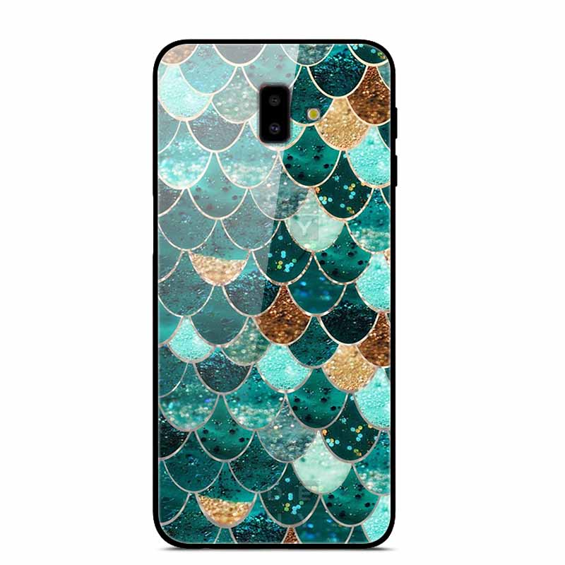 For Samsung J6 Plus Cases J4Plus J8 2018 Fashion Tempered Glass Hard Back Case For Samsung Galaxy J8 2018 Cover J6 J4 2018 Funda