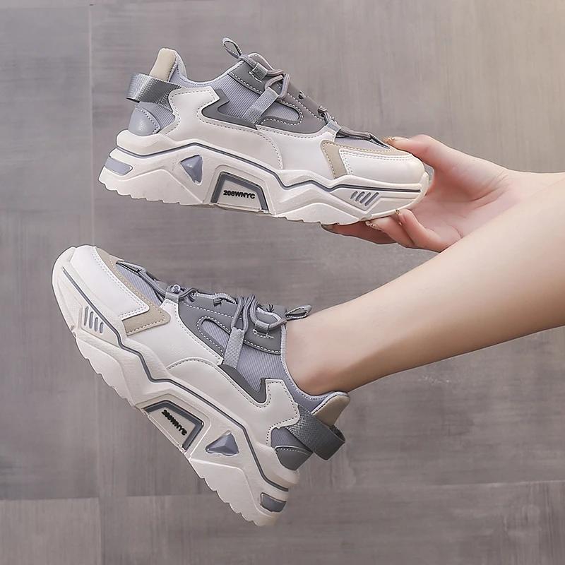 Spring and Autumn New Style Breathable Thick-soled Fashionable Sports and Leisure Student Color Matching Shoes