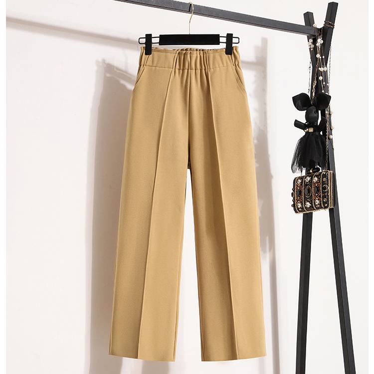 DIMANAF Plus Size Winter Women Long Pants Elastic Waist Loose Casual Wide Leg Pants Thick Cotton Wool Trousers Pants