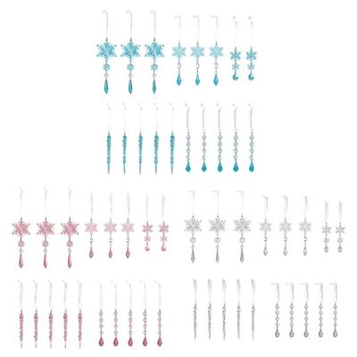 Elegant Acrylic Christmas Tree Hanging Decorations Snowflake Ornament For Holiday Party And Indoor Decoration