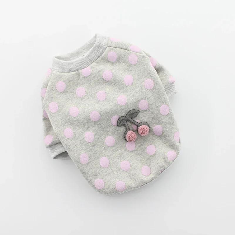 

Милые Вишневые Весенне-Летние Худи для Собак Костюм для Маленькой Собаки Щенячий Пальто Футболка Кошка Йоркширский Терьер Шнауцер Померанский Шпиц Пудель Одежда для Питомцев XL серый