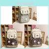 College Style Nylon School Backpack With Design For Teens And Students