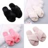 Weiche und bequeme Damen-Fell-Sandalen Offene Zehenpartie Pelz-Schieber Hellrosa