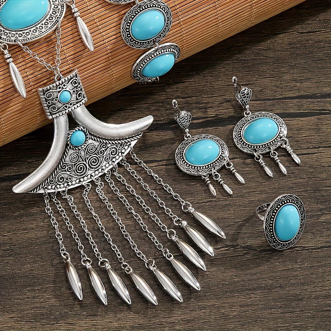 

Роскошный комплект украшений с длинными кисточками в индийском стиле в ближневосточном стиле