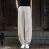 2025 Spring/Summer Women's Cotton Linen Slimming Lantern Pants - Sand Washed Loose Fit.