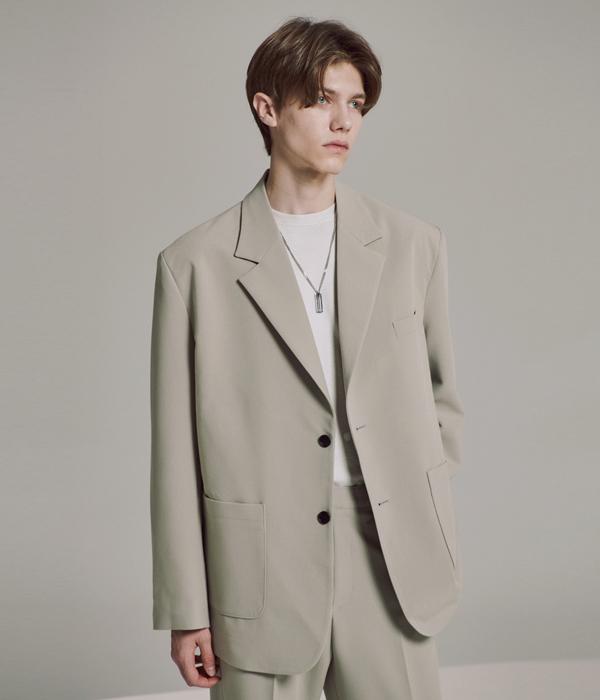 Hyoji [Four Seasons] Customizable Semi-Overfit Suit Blazer (5 Colors)