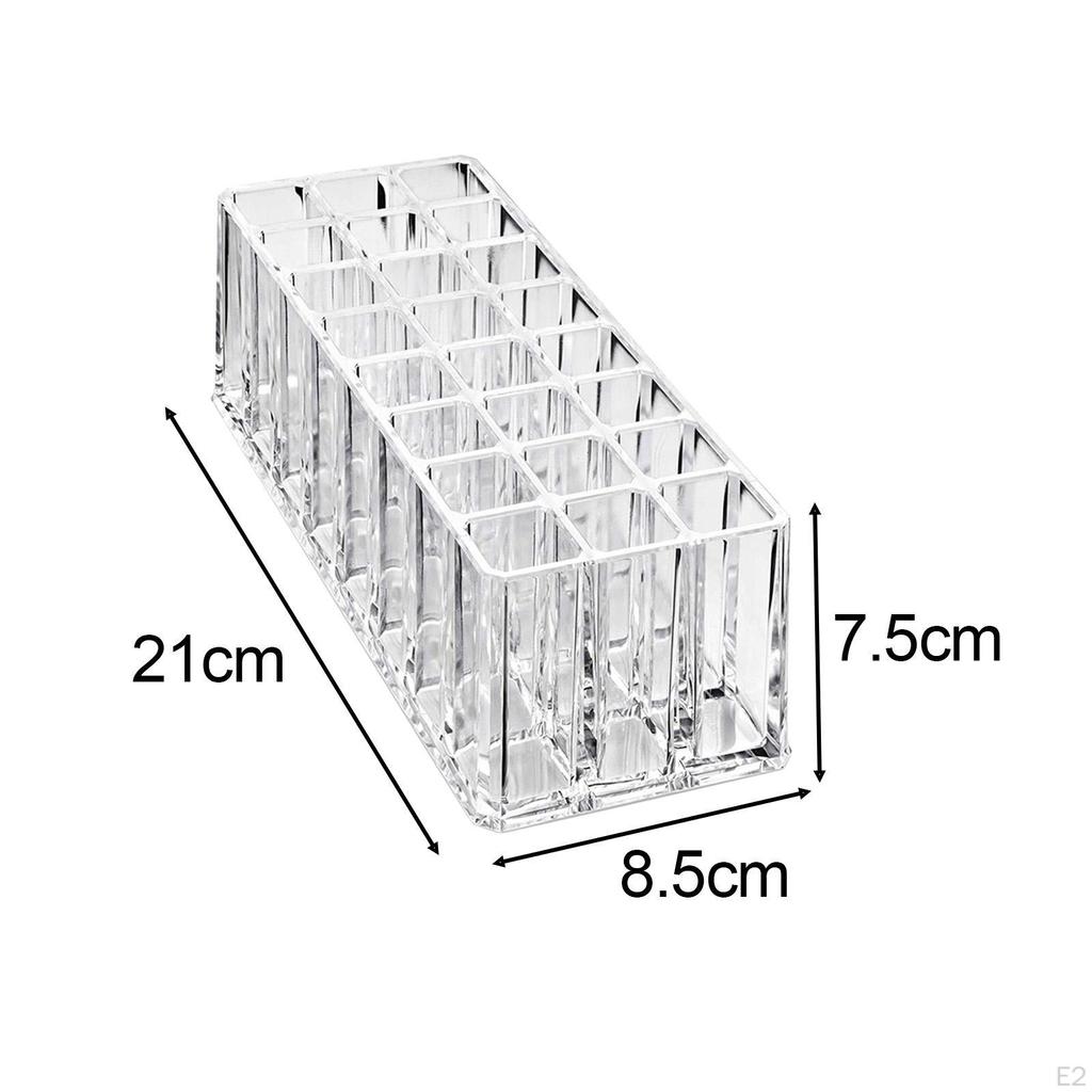24 siatki Uchwyt na szminki, pudełko do przechowywania kosmetyków, kompaktowe, przezroczyste do szuflady, łazienki