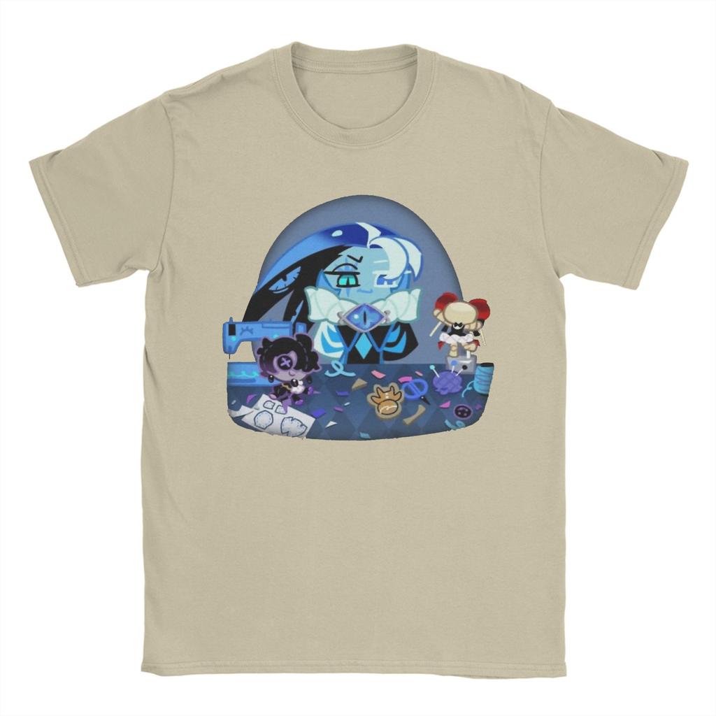 Printed Shroomie Shadow Milk Cookie T-Shirt Men Cotton Short Sleeve Cookie Run Kingdom Crewneck Summer Tops Shirts