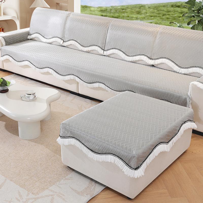 

Летняя наволочка на подушку дивана из ледяного шелка, подушка с охлаждающим эффектом, летняя накладка на сиденье, нескользящий чехол (B)Pillowcase светло-серый