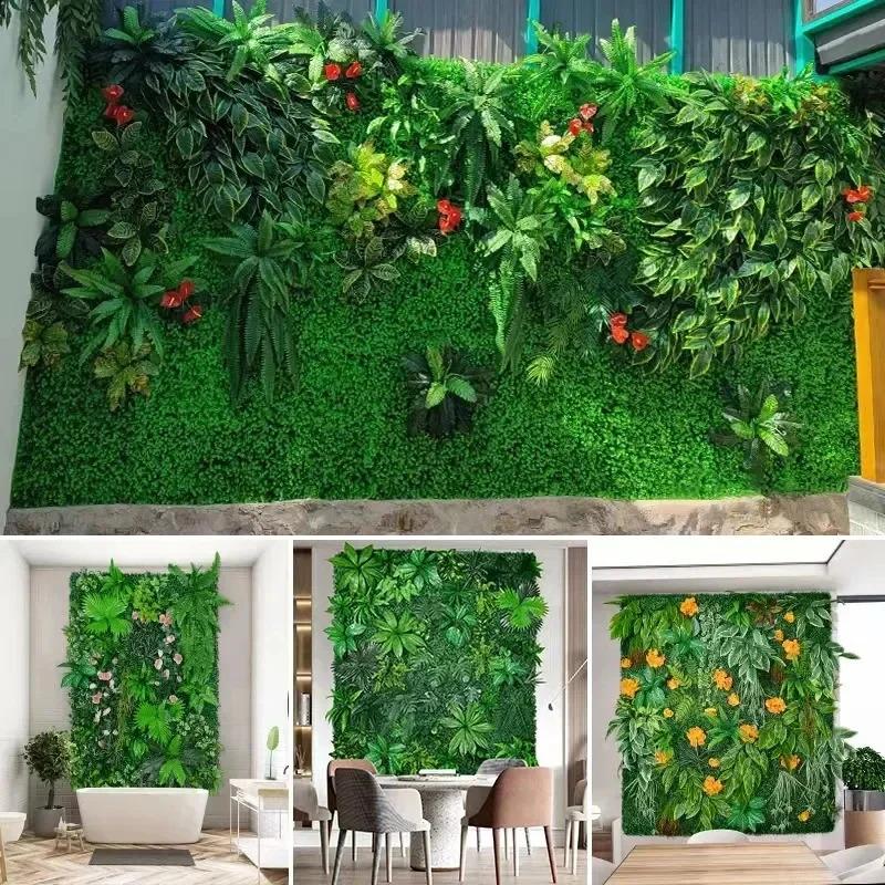10pcs Artificial Plants Grass Wall Panel Boxwood Hedge Greenery UV Protection Green Decor Privacy Fence Backyard Screen Wedding