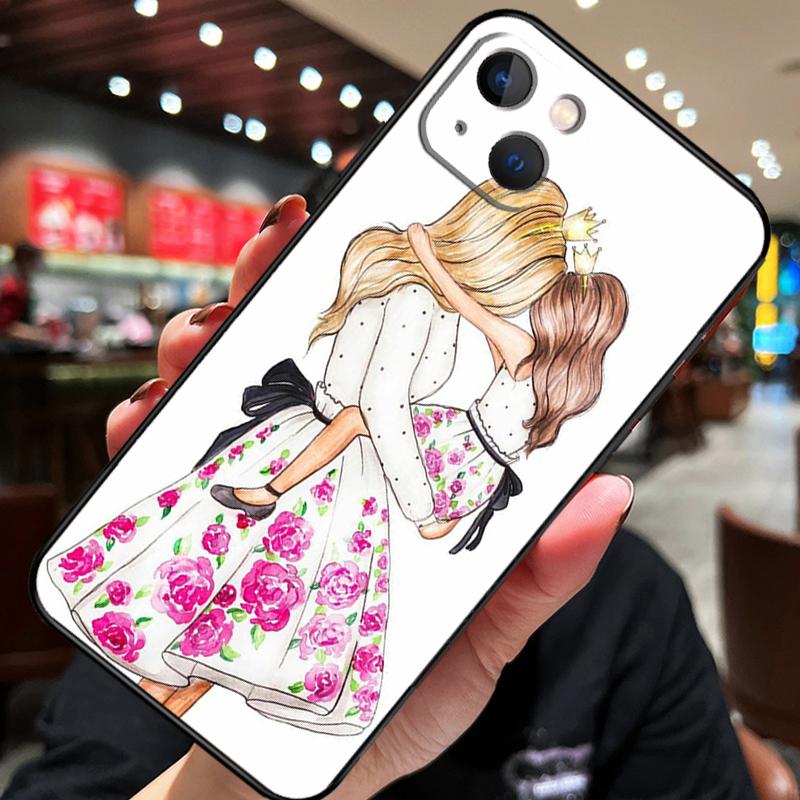 Beautiful Mother Daughter Son For iPhone 12 11 14 13 Pro Max Mini XS Max XR X SE 2020 6S 7 8 Plus Case Phone Back Cover