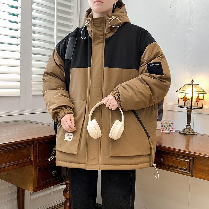 

Men s Plus Size Cotton Coat: Trendy Windbreaker & Thick Padded Jacket for Teens and Adults L (recommended for 50-57 kg) хаки