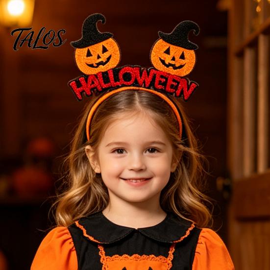 Headband 8 Pcs Halloween for Kids Adults, Glitter Pumpkin Trick or Treat Favors Eyeball Bat Hairband Costume, Cosplay Party Realistic Patterns