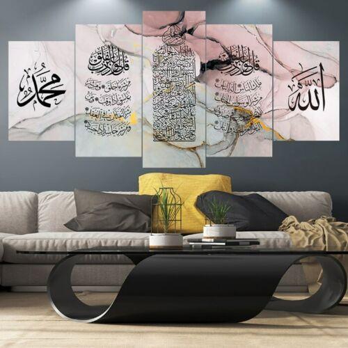 

5Pcs Calligraphy Pictures Wall Art Poster Paintings HD Print Home Decor No Framed 5 Pieces Canvas 5 Panel Room Decor Abstract