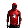 Men's Casual Long Sleeve Hooded Raglan Sun Top with Colorblock and Halloween Print