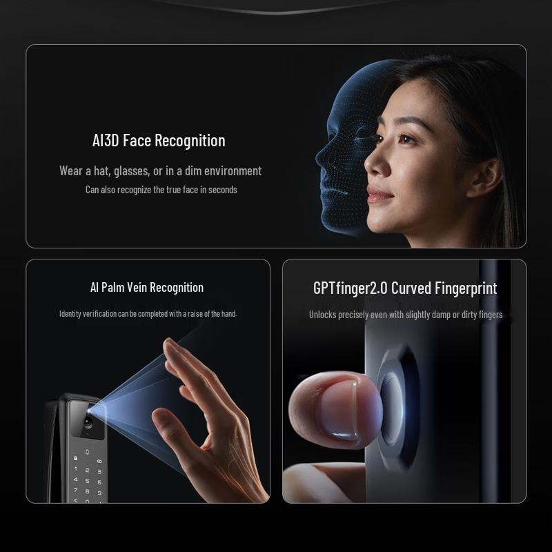 DESMAN Q50FVMax Smart Door Lock with 3-Camera Face & Palm Recognition