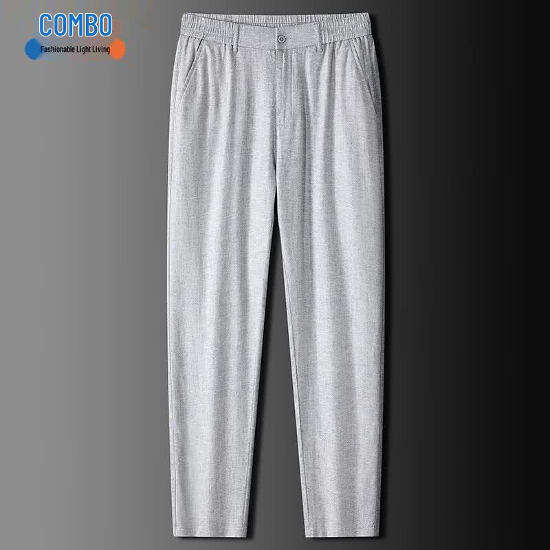Kangbo Men s Straight-Leg Linen Blend Summer Casual Pants 3XL